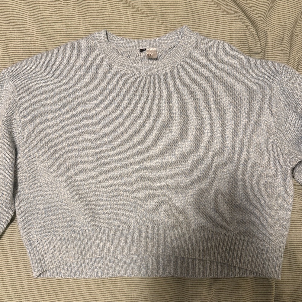 Light Blue H&M Knit Cropped Sweater